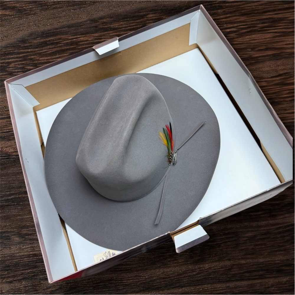 Vintage Stetson Beaver 4X Dark Grey Cowboy Hat - Picture 8 of 11